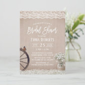 Vintages Gipskraut Blume Jar Brautparty Einladung (Stehend Vorderseite)