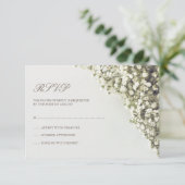 Vintages Gipskraut Hochzeit RSVP Karte (Stehend Vorderseite)