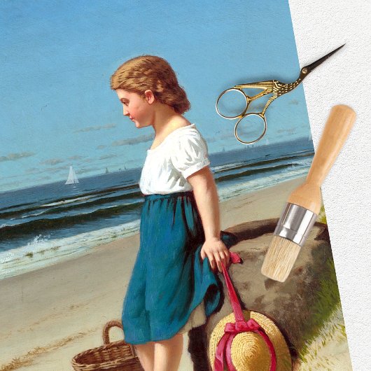 Vintages Girl Beach Tissue Paper Seidenpapier