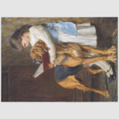 Vintages Girl-Dog-Tissue-Papier Seidenpapier (Vorderseite)