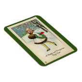 Vintages Girl Happy New Year Flexibles Foto Magnet (Rechte Seite)