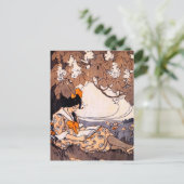 Vintages Girl Reading unter einem Baum Postkarte (Stehend Vorderseite)