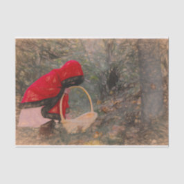 Vintages Girl Red Cape Herbst Forest Sketch Seidenpapier