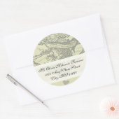 Vintages Girl Sunflower Rücksendeadresse Runder Aufkleber (Umschlag)