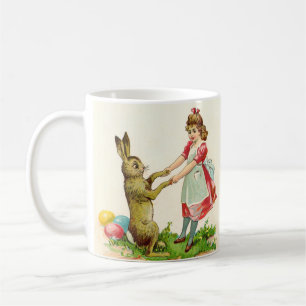 Vintages Girl-Tanz mit Bunny Ostereier Kaffeetasse
