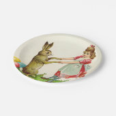 Vintages Girl-Tanz mit Bunny Ostereier Pappteller (Schrägansicht)