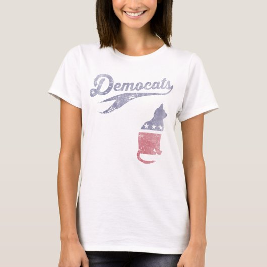 Vintages Girly Democats lustiges politisches T-Shirt (Vorderseite)