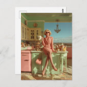 Vintages Glam in der Küche Postkarte (Vorne/Hinten)