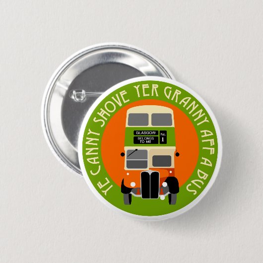 Vintages Glasgow-Doppeldecker-Bus-Abzeichen Button (Vorne & Hinten)