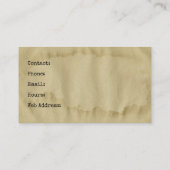 Vintages, glasklares Wasser aus festem Altpapier Visitenkarte (Rückseite)