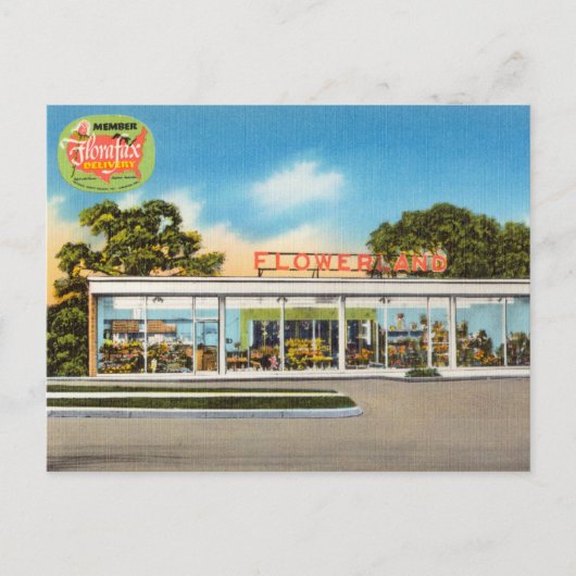 Vintages Glass Greenhouse, Blumenland Postkarte (Vorderseite)