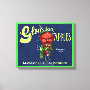 Vintages Glen Ian Apples Logo, Hooper, Washington, Leinwanddruck