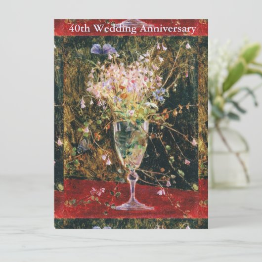 Vintages Glück 40. Hochzeitstag (Stehend Vorderseite)