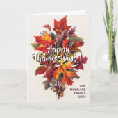 Vintages Glück Erntedankfest Herbstleaves Karte (Vorderseite)