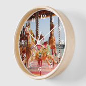 Vintages Glück runden, Pferde auf Karussell Uhr (Winkel)