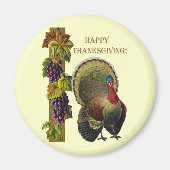 Vintages Glück Thanksgiving Türkei Magnet (Vorne)