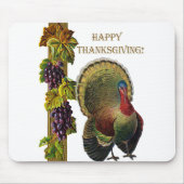 Vintages Glück Thanksgiving Türkei Mousepad (Vorne)