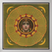 Vintages Glücksspiel mit Astrologie Zodiac Zeichen Poster (Vorne)