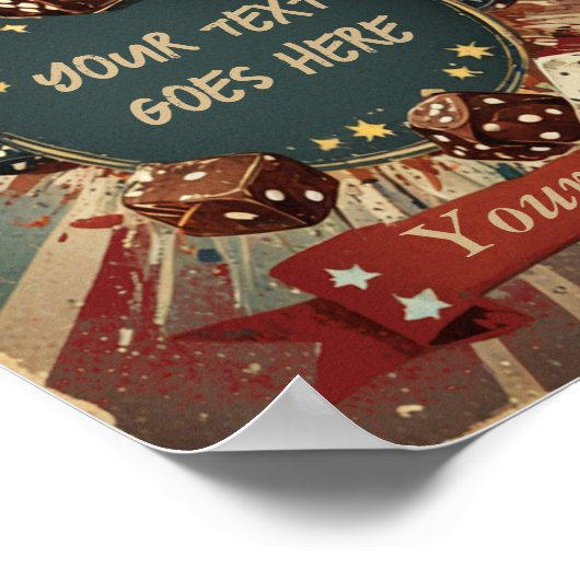 Vintages Glücksspiel Poster (Ecke)