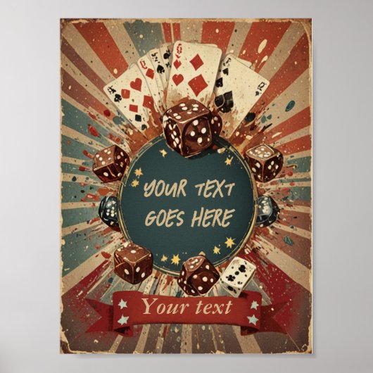 Vintages Glücksspiel Poster (Vorne)