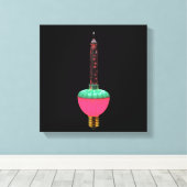 Vintages Glühbirnenlicht Leinwanddruck (Insitu (Holzboden))