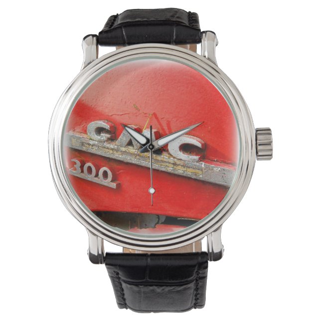 Vintages GMC-LKW-Abzeichen Armbanduhr (Vorderseite)
