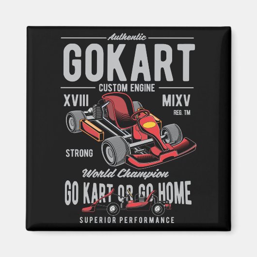 Vintages Go-Kart-Racing-Logo Magnet (Vorne)