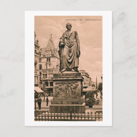 Vintages Goethe-Denkmal Frankfurt Deutschland Postkarte (Vorderseite)