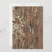 Vintages Gold Altes Barnholz Vine Swirt Hochzeit Einladung (Rückseite)