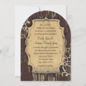 Vintages Gold Altes Barnholz Vine Swirt Hochzeit Einladung (Vorderseite)