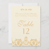 Vintages Gold, antike Tischkarten Einladung (Rückseite)