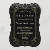 Vintages Gold Art Deco Fleur-de-lis Brautparty