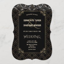 Vintages Gold Art Deco Fleur-de-lis Wedding