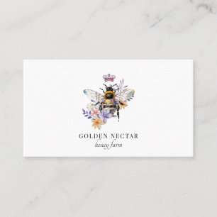 Vintages Gold Biene Logo Honeybeeper Visitenkarte