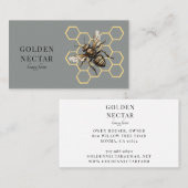Vintages Gold Biene Logo Honeybeeper Visitenkarte (Vorne/Hinten)