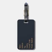 Vintages Gold, Blau und Türkis Gepäckanhänger (Rückseite vertikal)