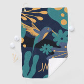 Vintages Gold, Blau und Türkis Golfhandtuch (Insitu)