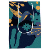 Vintages Gold, Blau und Türkis Mittlere Geschenktüte (Rückseite)