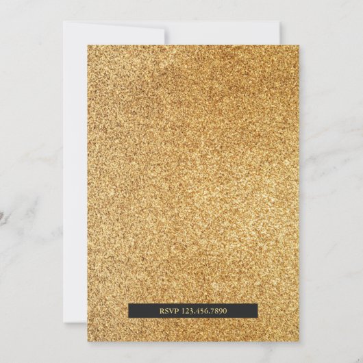 Vintages Gold Chandelier Retirement Party Einladung (Rückseite)