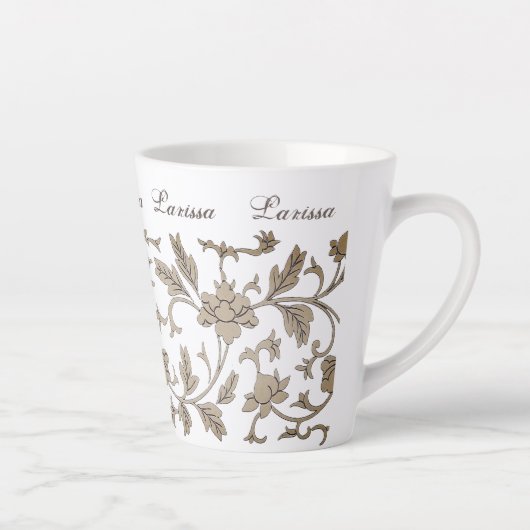 Vintages Gold Chinoiserie Individuelle Name Milchtasse (Rechts)