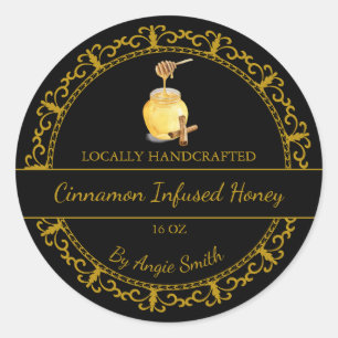 Vintages Gold Cinnamon Honey-Label Runder Aufkleber