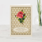 Vintages Gold Damask Rosa Brautparty Einladung (Vorderseite)