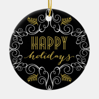 Vintages Gold Deko Festival Foliage Holiday Foto Keramikornament