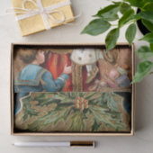 Vintages Gold Der Weihnachtsmann mit Kindern Seidenpapier (Geschenk)