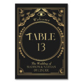 Vintages Gold Elegantes Mystisches Tarot Hochzeit Tischnummer (Rückseite)