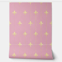 Vintages Gold Fleur-de-Lis Dusky Pink (kleiner Maß