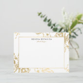 Vintages Gold Floral Muster Weißer Flachbildschirm (Stehend Vorderseite)