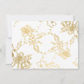 Vintages Gold Floral Muster Weißer Flachbildschirm (Rückseite)