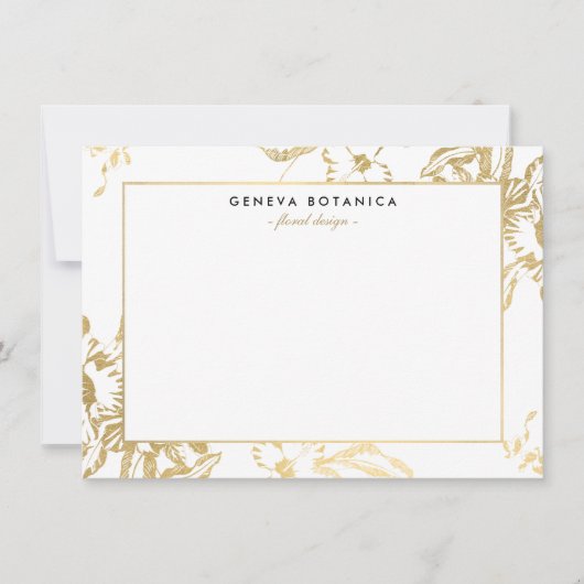 Vintages Gold Floral Muster Weißer Flachbildschirm (Vorderseite)