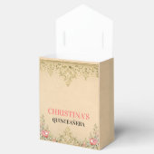 Vintages Gold Floral Quinceñera Willkommen Geschenkschachtel (Geöffnet)